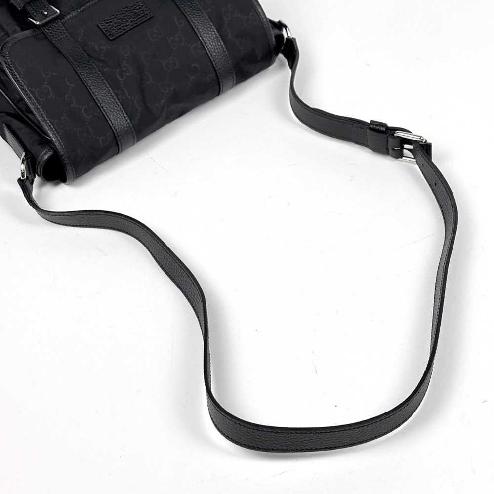 Gucci GG pattern shoulder bag, messenger nylon, black, 510335, women's. - Picture 5 of 7